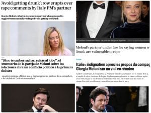 Il compagno di Meloni colpevolizza le vittime di stupro: reazioni internazionali e critiche