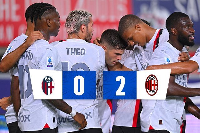 Il Milan parte col piede giusto in Serie A: battuto il Bologna per 2-0 con Giroud e Pulisic