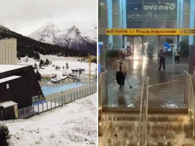 Maltempo in Italia: neve al Sestriere, allagamenti a Genova e frane in Liguria e Savoia, situazione critica